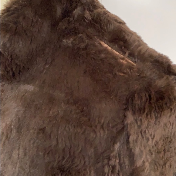 June Reversible Rabbit Fur Jacket - Chocolate - Picture 4 of 8